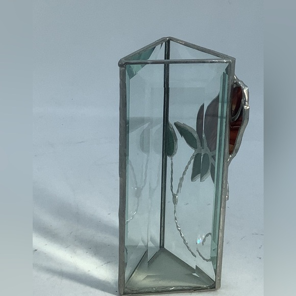 Stained Glass 5” Triangular Vase - Picture 4 of 8